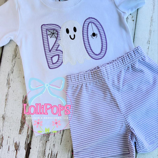 Boo Applique Shirt and Short Set